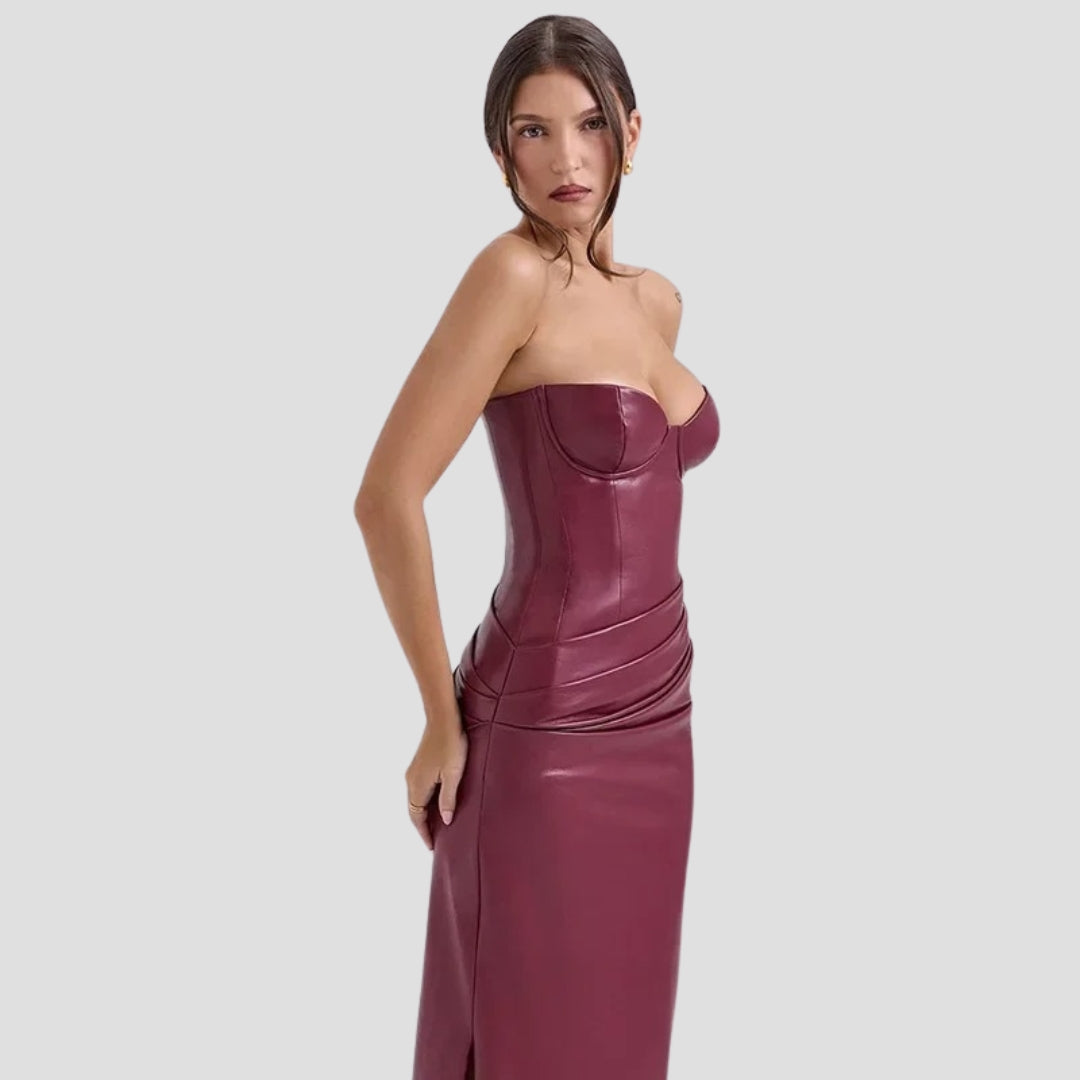 Evioleta | Elegant Shine Strapless Bodycon Dress