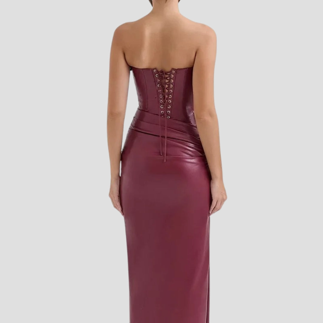 Evioleta | Elegant Shine Strapless Bodycon Dress