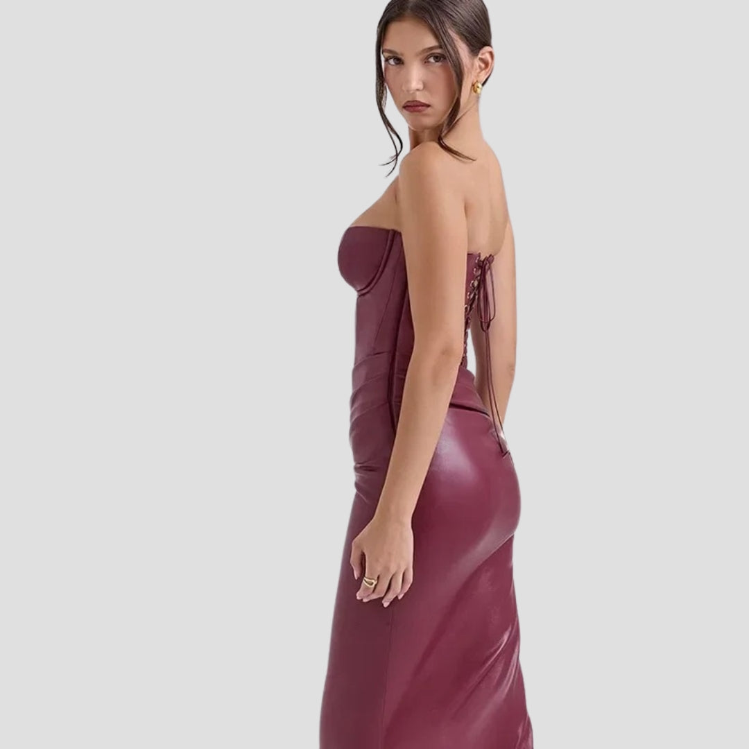 Evioleta | Elegant Shine Strapless Bodycon Dress