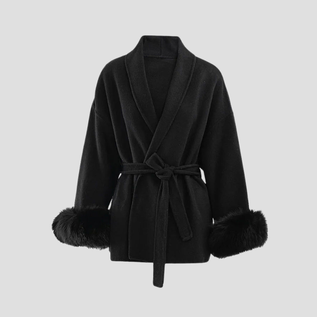 Evioleta | High Quality Overcoat with Fluffy Sleeves