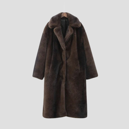 Evioleta | Long Thick Fluffy Plush Trenchcoat