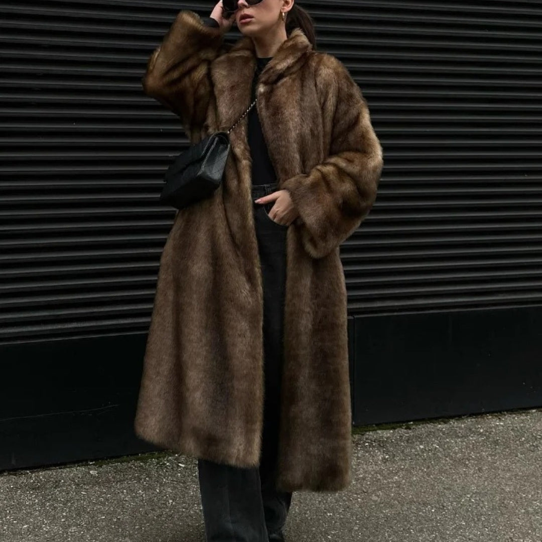 Evioleta | Long Thick Fluffy Plush Trenchcoat