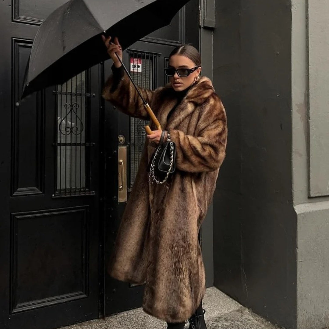 Evioleta | Long Thick Fluffy Plush Trenchcoat