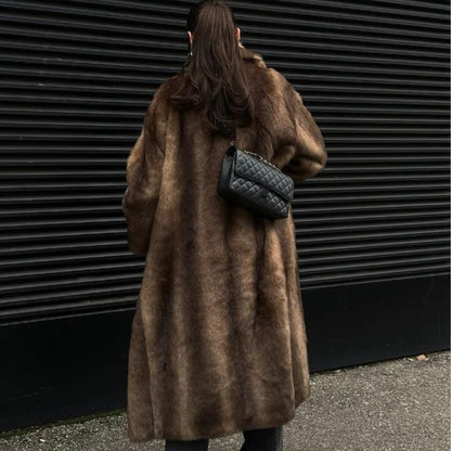 Evioleta | Long Thick Fluffy Plush Trenchcoat