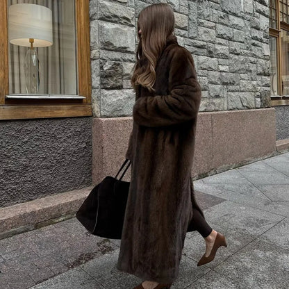 Evioleta | Long Thick Fluffy Plush Trenchcoat