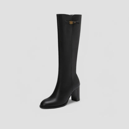 Evioleta | Classy Knee High Chunky Heel Boots