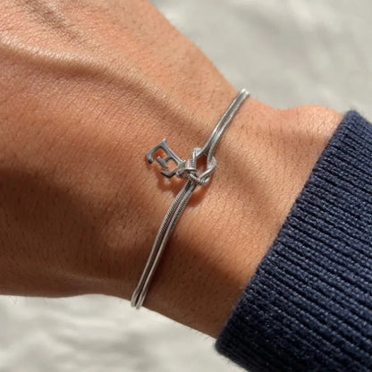 Evioleta | Minimalistic Knot Couple Bracelet with Letter - Valentines Special