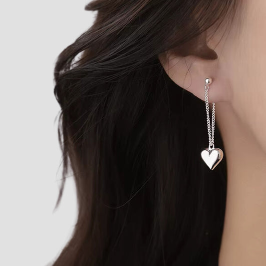 Evioleta | Long Drop Heart Earrings - Valentines Special