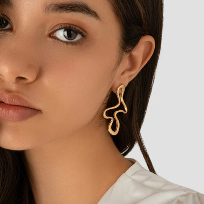 Evioleta | Asymmetrical Zigzag Earrings Hoops