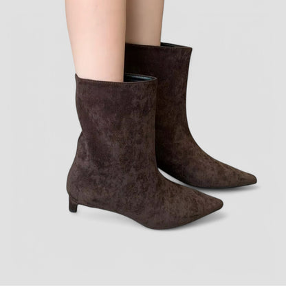 Evioleta | Above Ankle Wide Small Heel Boots