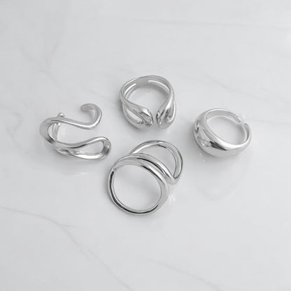 Evioleta | Asymmetric Zigzag Ring - Set