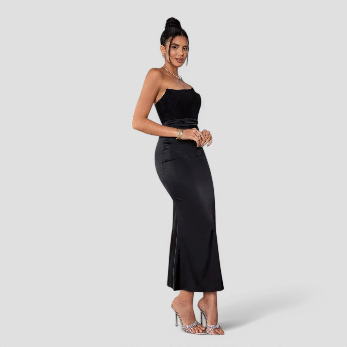 Evioleta | Asymmetric Elegant Corset Midi Dress