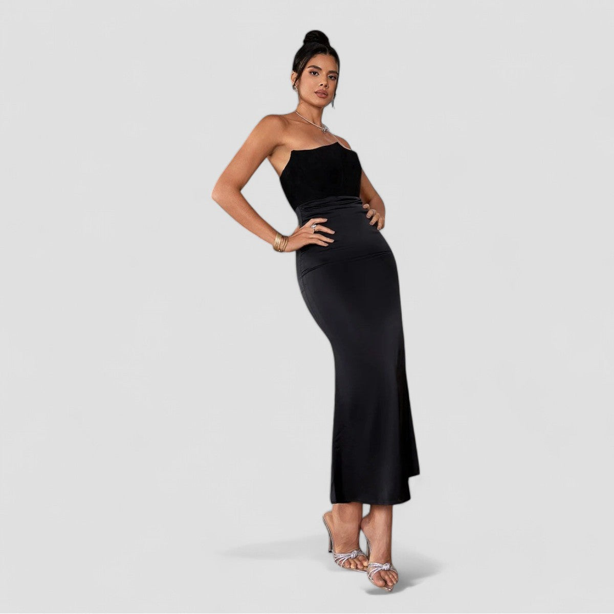 Evioleta | Asymmetric Elegant Corset Midi Dress